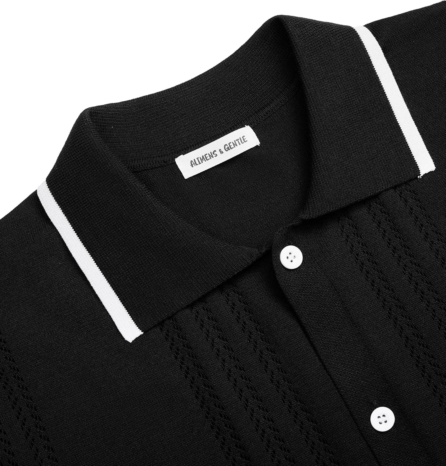 Alimens & Gentle Mens Shirts Casual Button Down Shirts Beach Vintage Knit Short Sleeve Polo Shirt for Men
