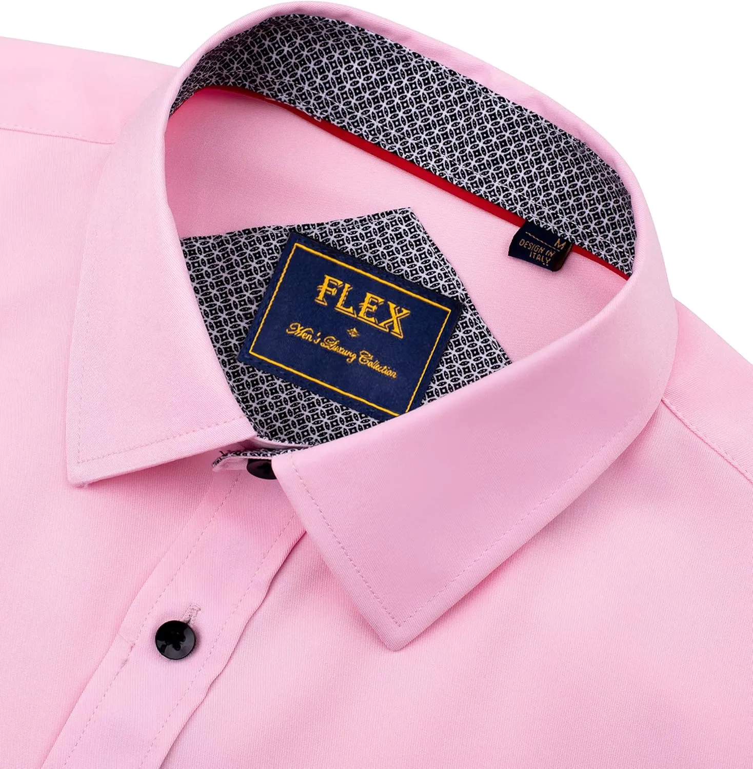 Alimens & Gentle Mens Short Sleeve Dress Shirts Wrinkle Free Solid Casual Button Down Shirts with Pocket