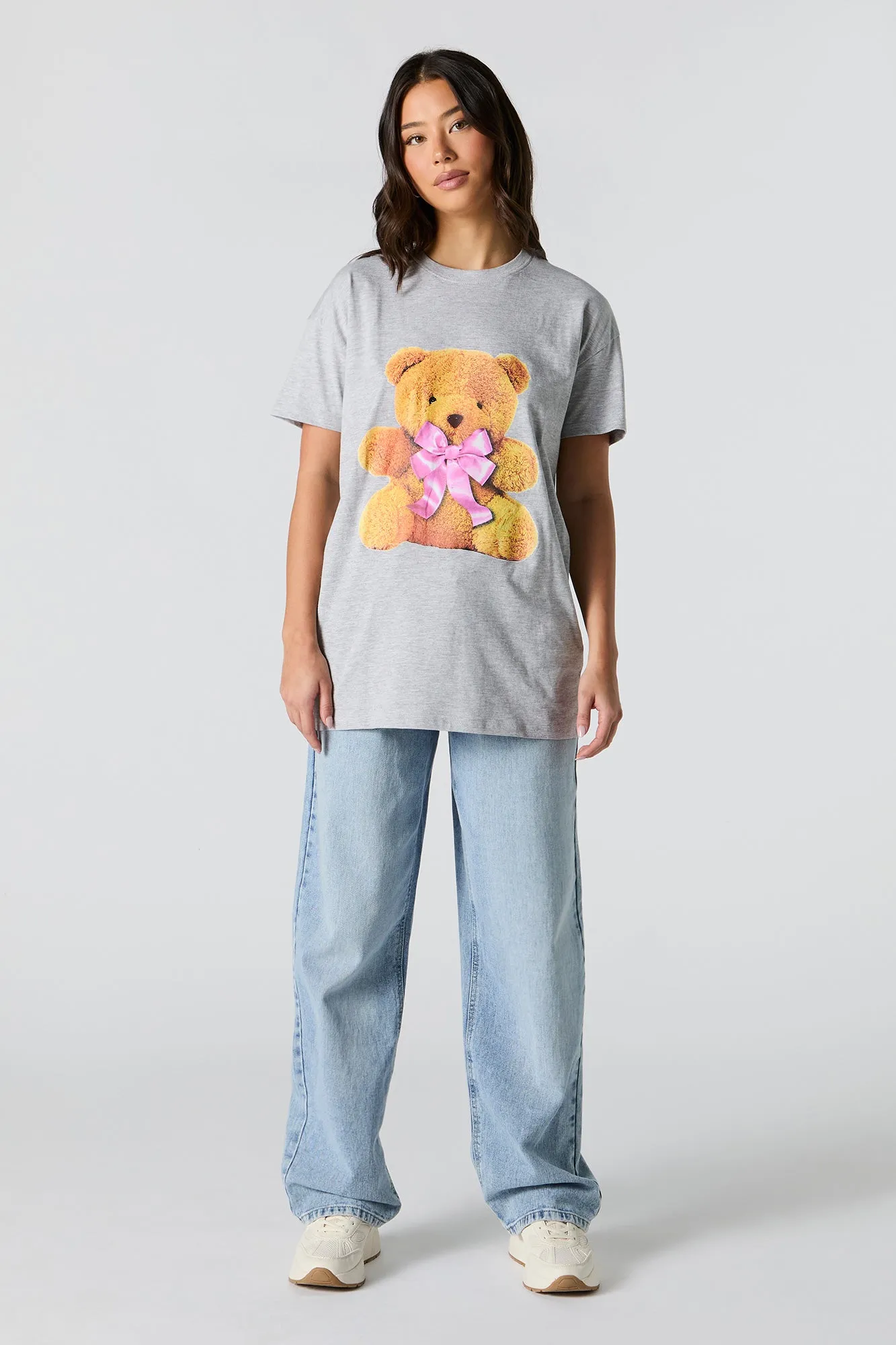 Bow Bear Graphic Tunic T-Shirt