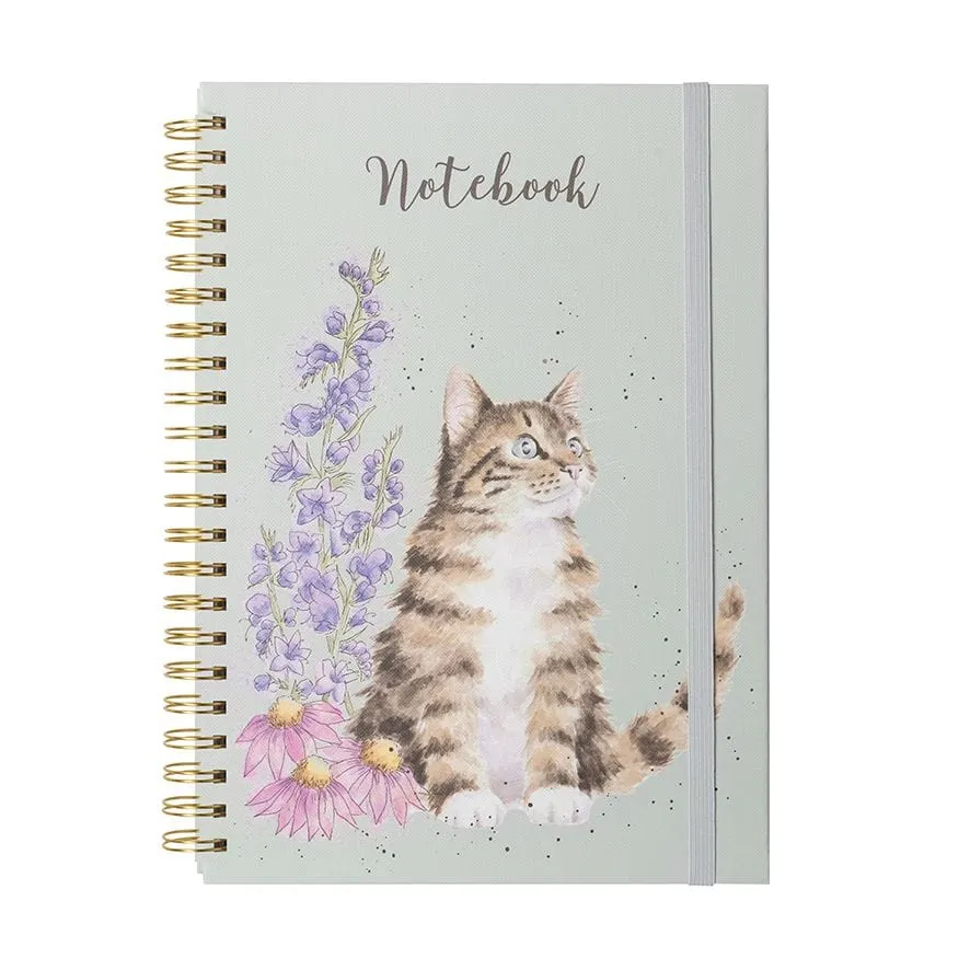Cat and Floral Design A4 Notebook
