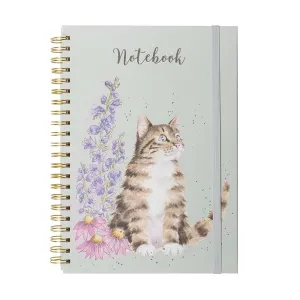 Cat and Floral Design A4 Notebook