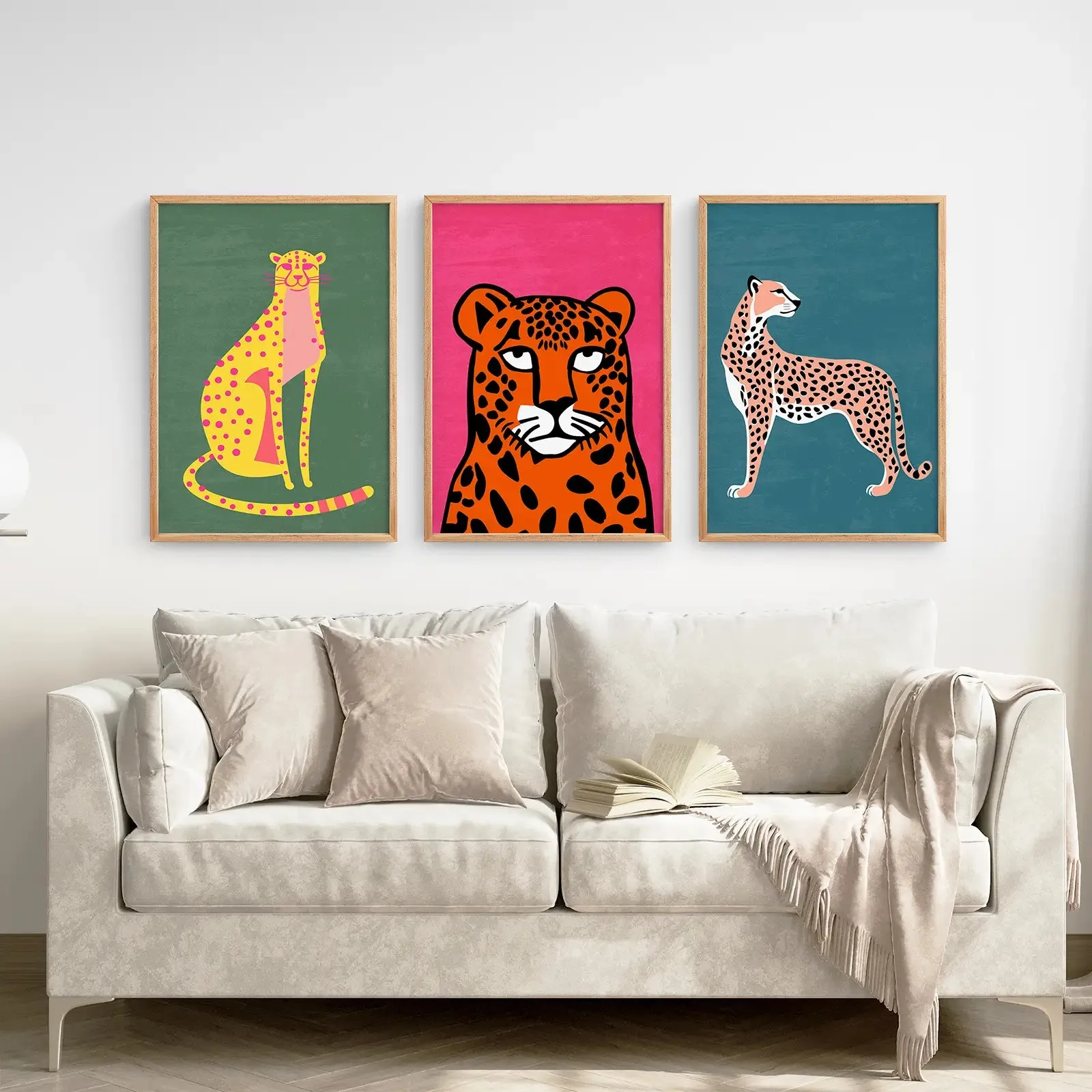 Cheetah Cat Prints Colorful Wall Art Decor