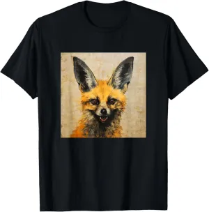 Colorful Artistic Sketch Oil Painting Of A Bat Eared Fox T-Shirt