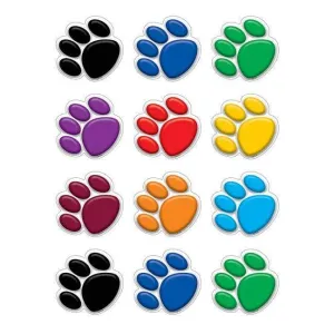 Colorful Paw Prints Mini Accents