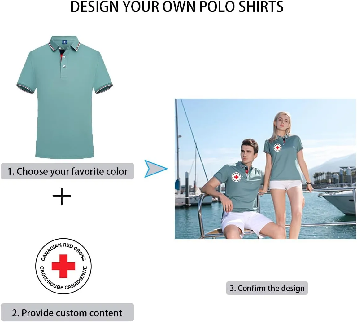 Custom Polo Shirts Design Your Own Personalized Golf Shirt with Logo/Text/Image for Men/Women