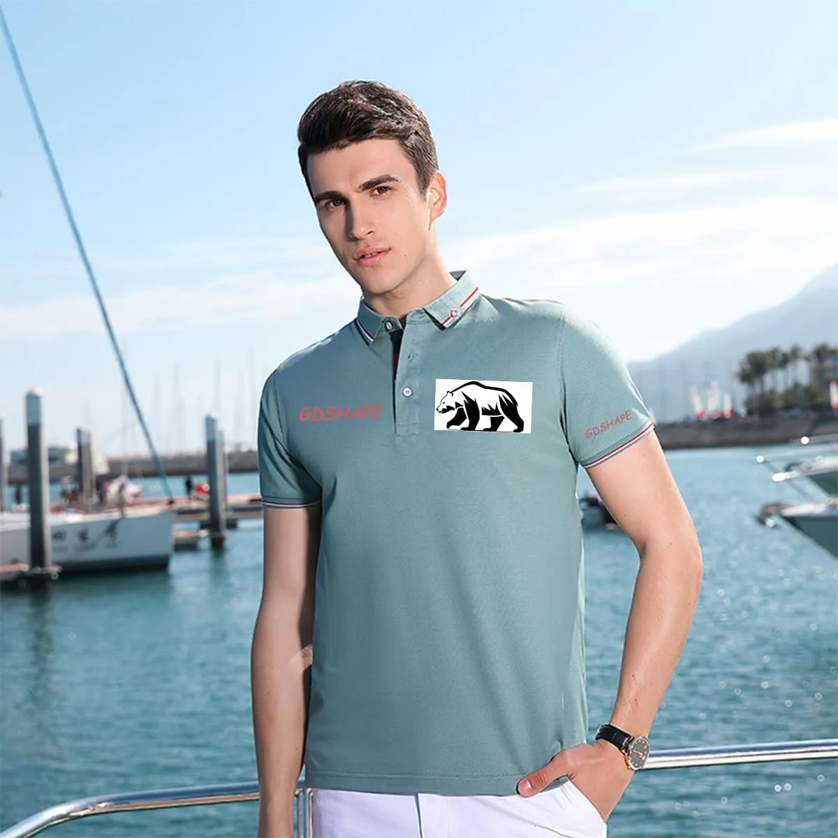 Custom Polo Shirts Design Your Own Personalized Golf Shirt with Logo/Text/Image for Men/Women