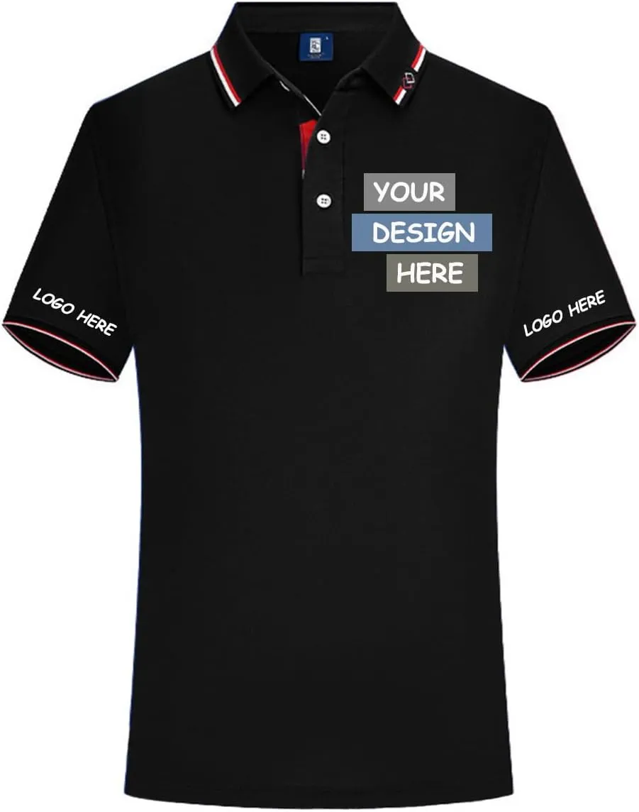 Custom Polo Shirts Design Your Own Personalized Golf Shirt with Logo/Text/Image for Men/Women