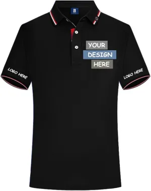 Custom Polo Shirts Design Your Own Personalized Golf Shirt with Logo/Text/Image for Men/Women