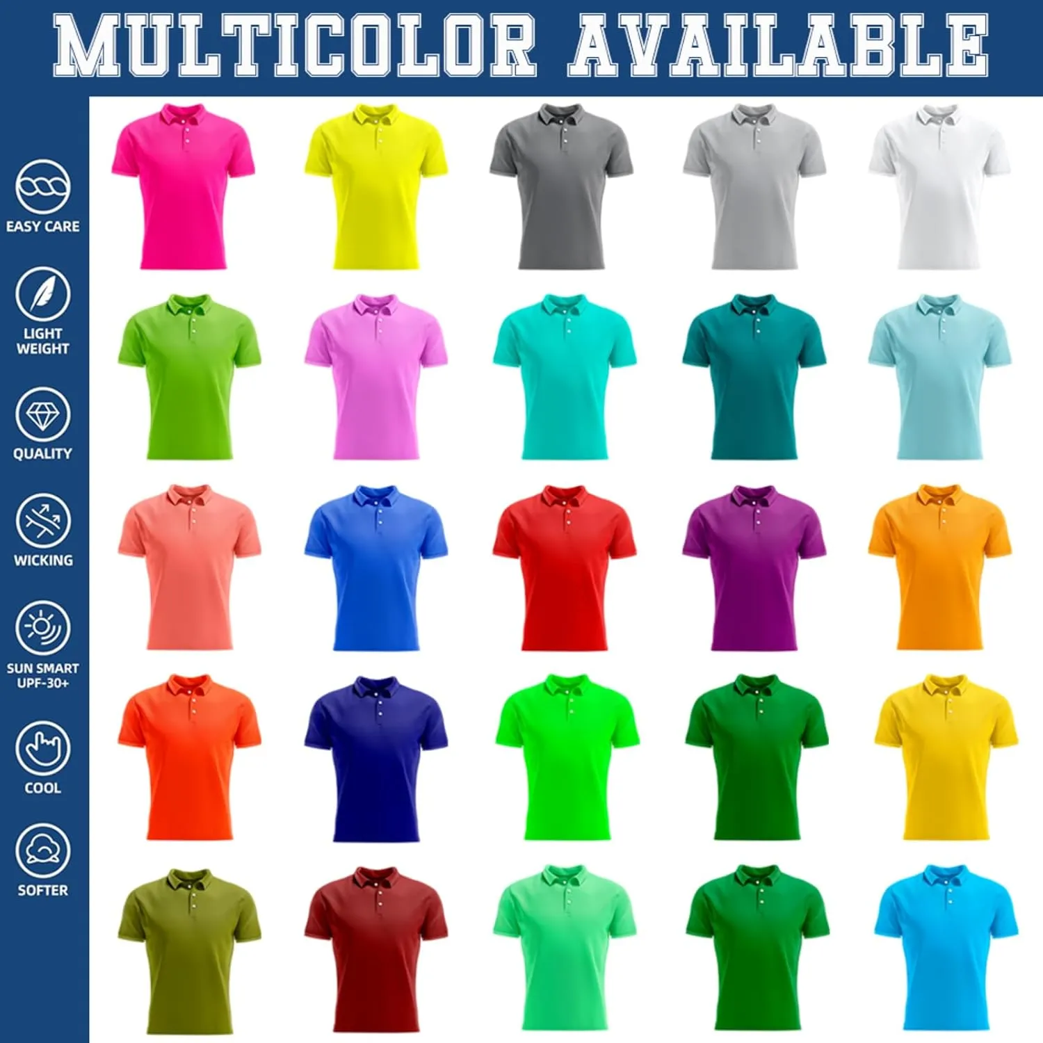 Custom Polo Shirts for Men Women Customized Design Your Own Text Logo Photo Name Dry Fit Golf Shirt