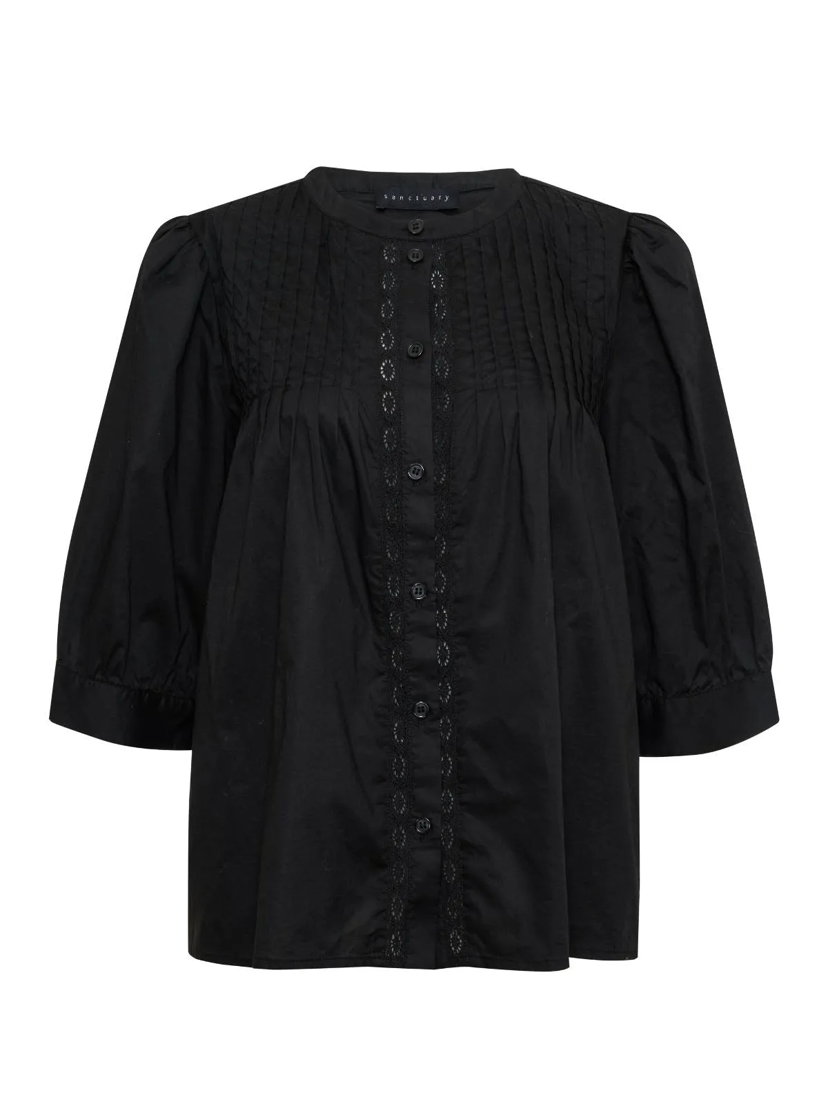 Gentle Pintuck Blouse Black