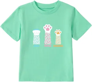 Girl's Rock Paper Scissors Cute Paw Funny Cat T-Shirt