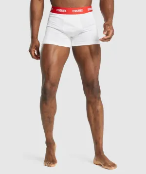 Gymshark Boxers 2pk - White/Red