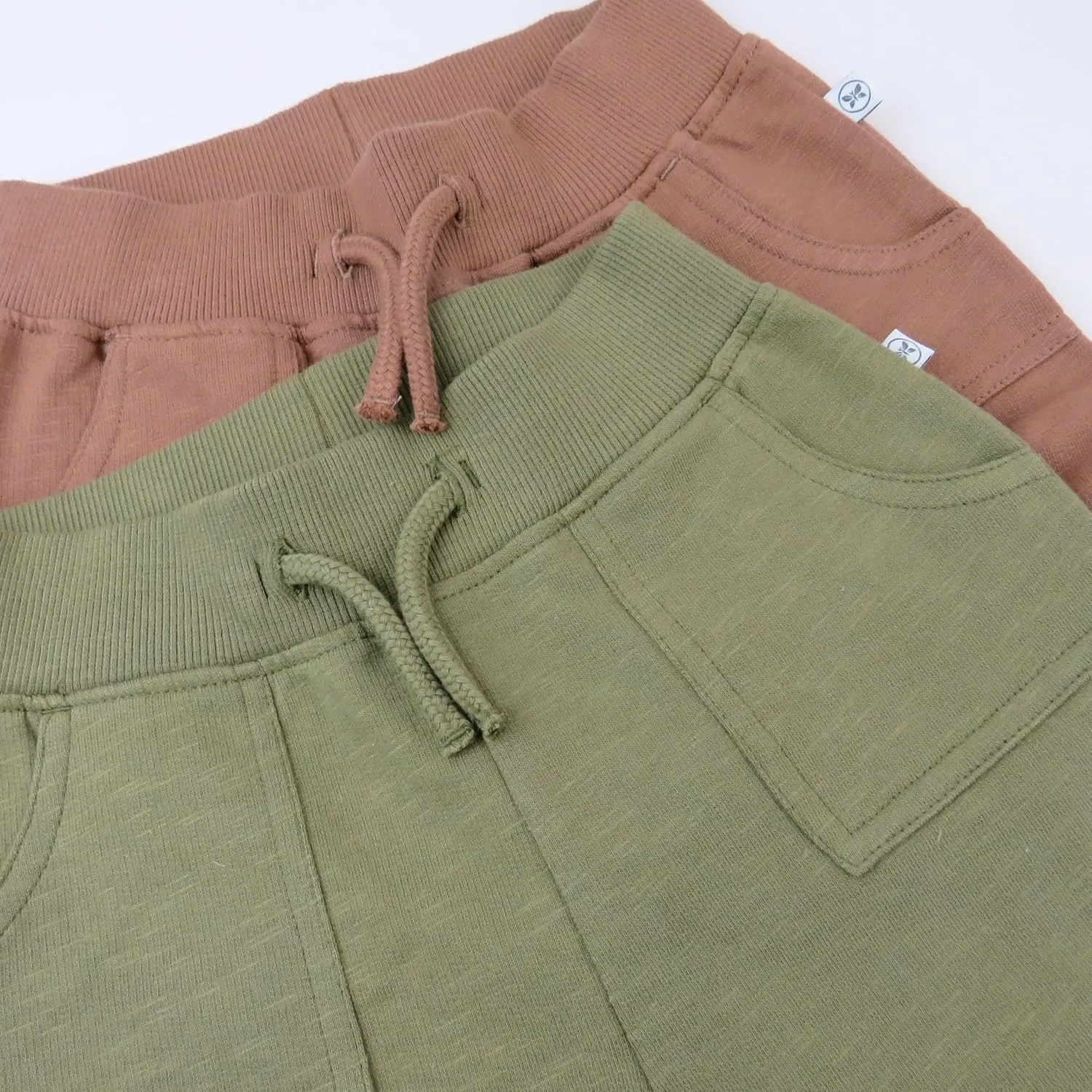 HonestBaby Kid's 2-Pack Easy Fit Cargo Sweat Pant 100% Organic Cotton Baby, Toddler, Boys, Girls, Unisex
