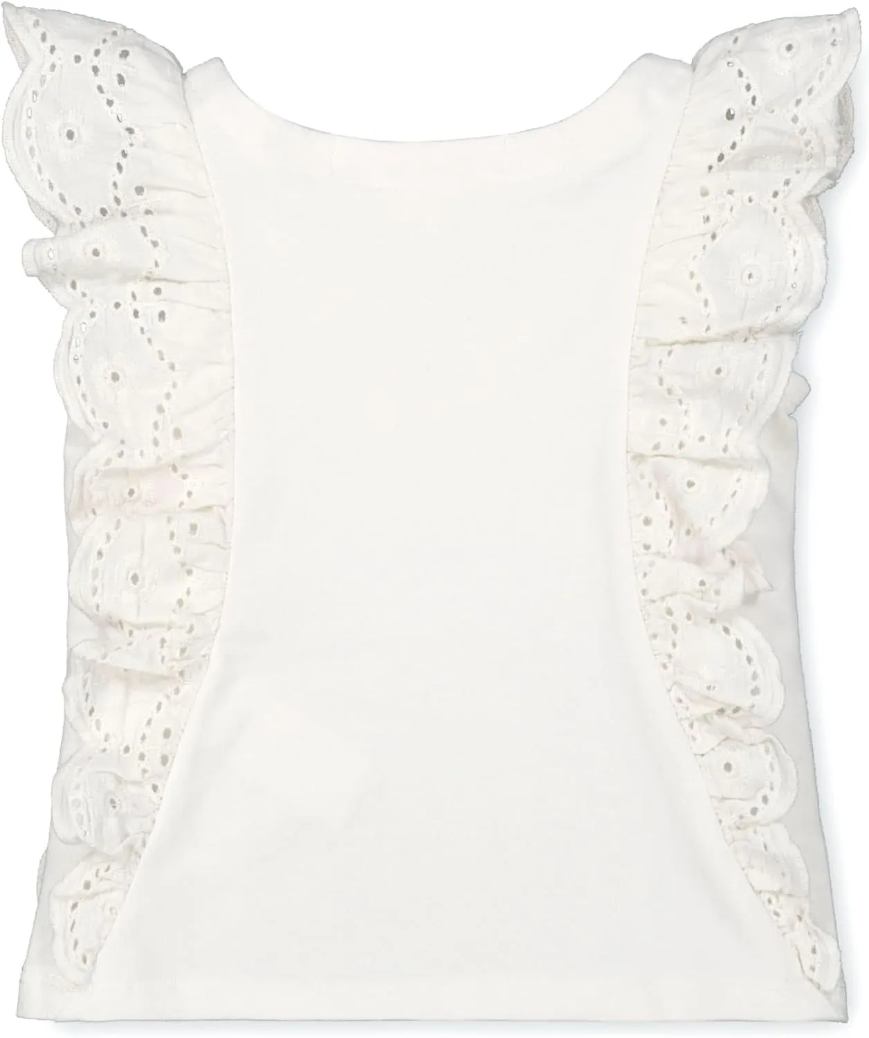 Hope & Henry Girls' Short Sleeve Flutter Sleeve Knit Top