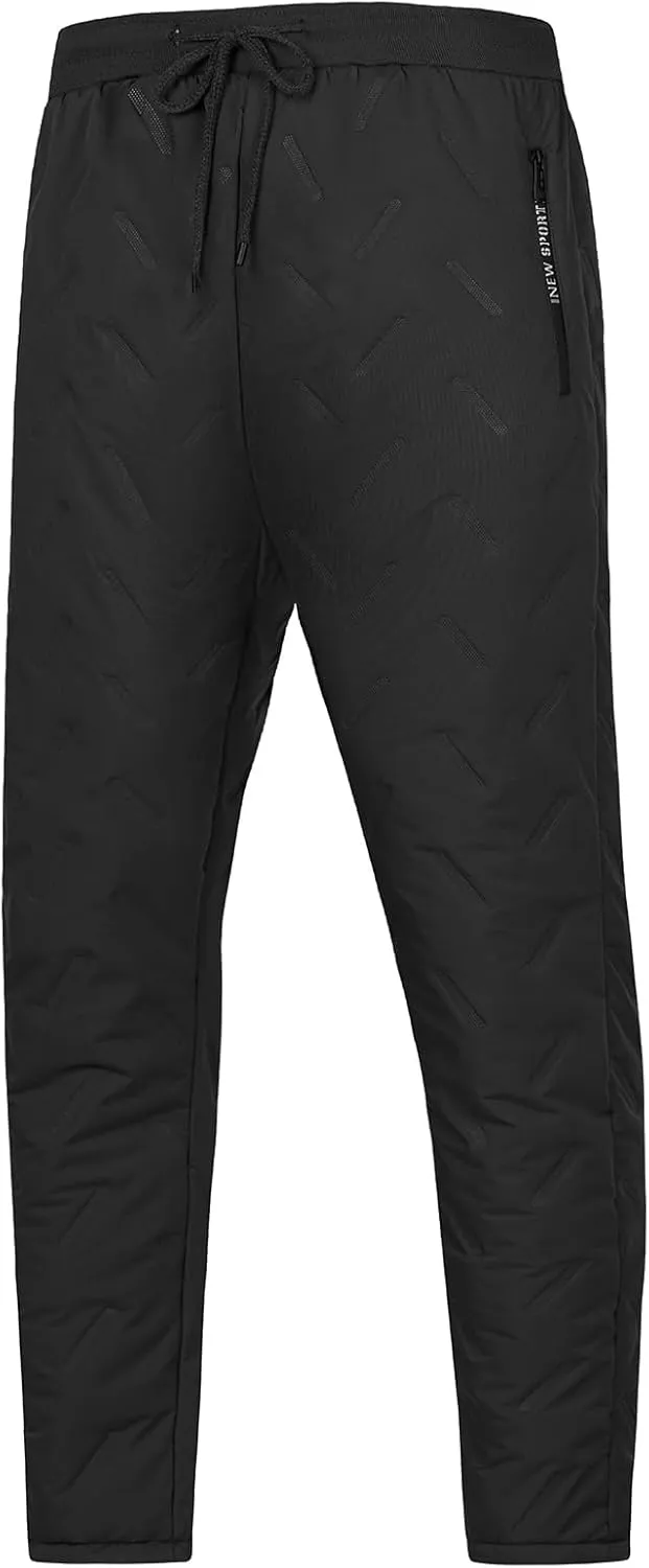 MANLUODANNI Men's Winter Fleece Sweatpants Sherpa Lined Pants Active Drawstring Jogger Trousers