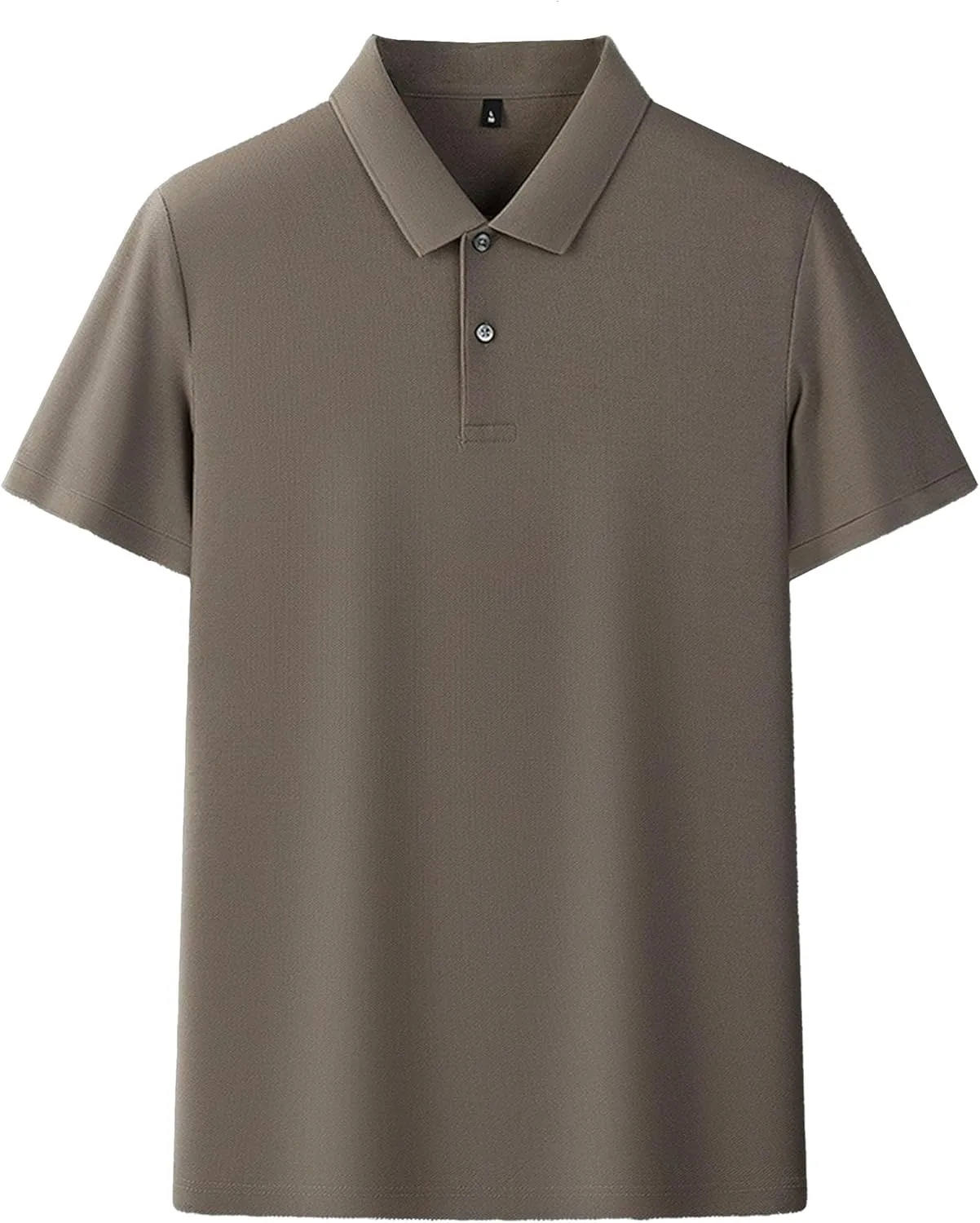 Men's Cotton Solid Comfort Polo T-Shirts Short Sleeve Classic Workout Tees Button Lapel Outdoor Summer Tops