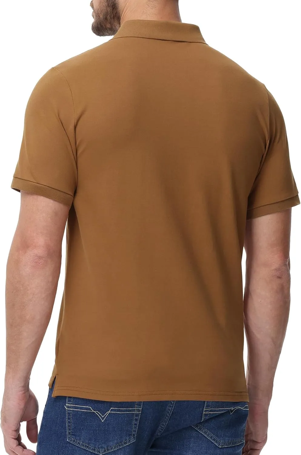 MIER Polo Shirts for Men Cotton Short Sleeve Golf Tennis Collared Shirt for Casual Work Travel, 3 Buttons, Ultra Soft