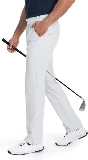 Moosehill Men's-Golf-Pants-Classic-Fit Stretch Quick Dry Lightweight Dress Work Casual Outdoor Comfy Trousers with Pockets