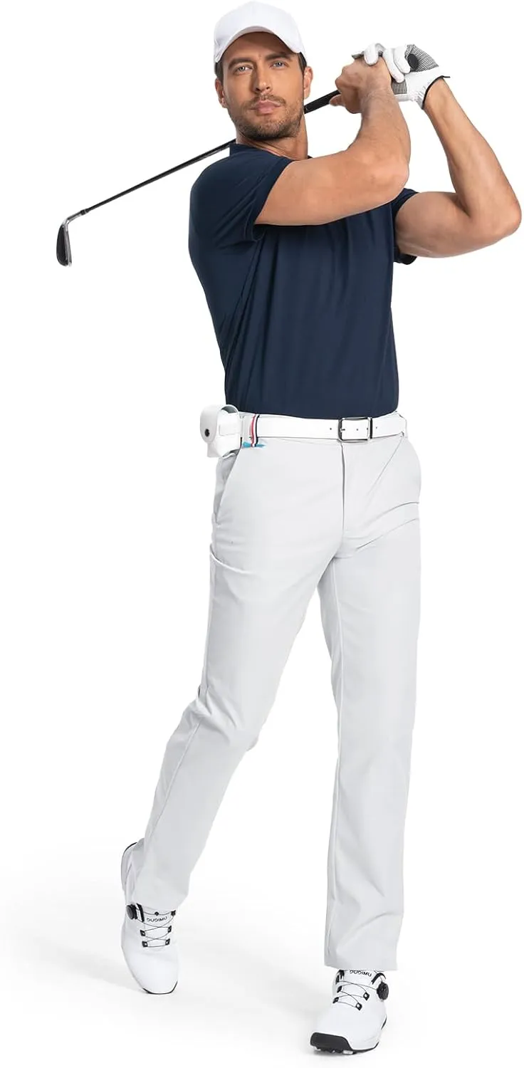 Moosehill Men's-Golf-Pants-Classic-Fit Stretch Quick Dry Lightweight Dress Work Casual Outdoor Comfy Trousers with Pockets