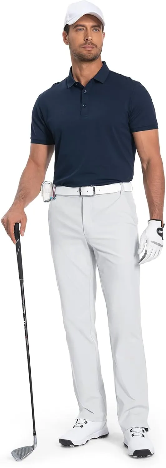 Moosehill Men's-Golf-Pants-Classic-Fit Stretch Quick Dry Lightweight Dress Work Casual Outdoor Comfy Trousers with Pockets