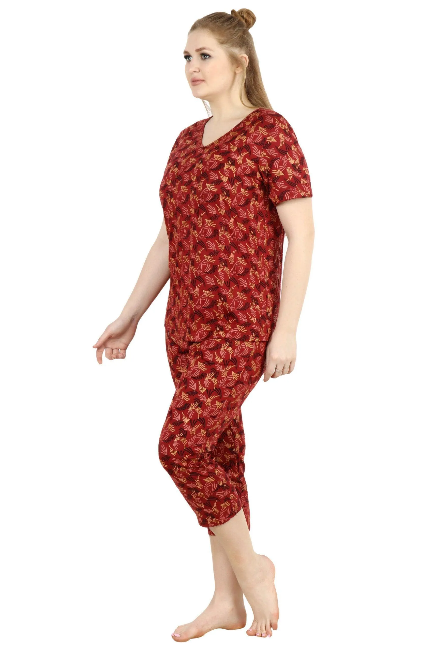 Multicolored Grass Printed Night Suit Set