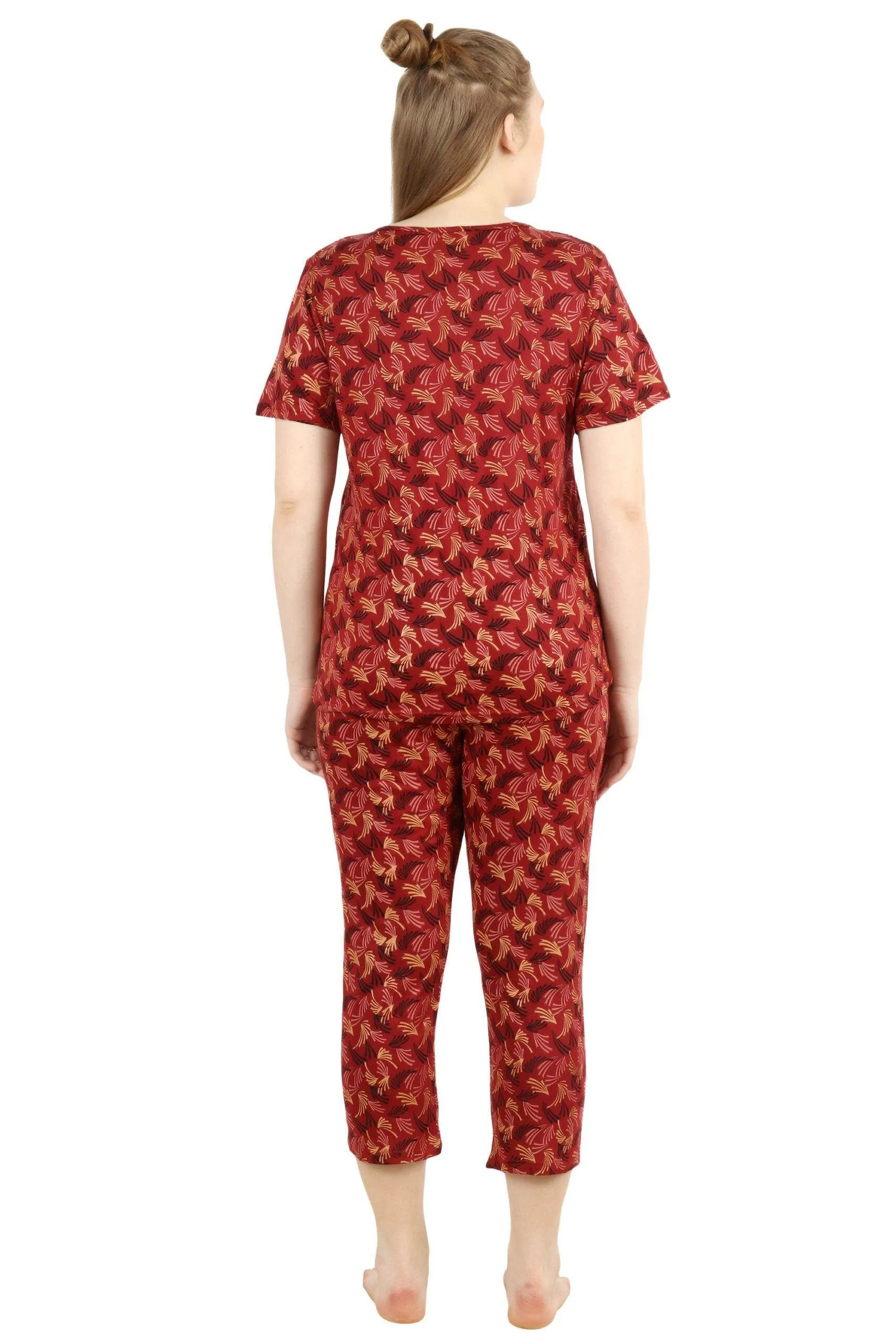 Multicolored Grass Printed Night Suit Set
