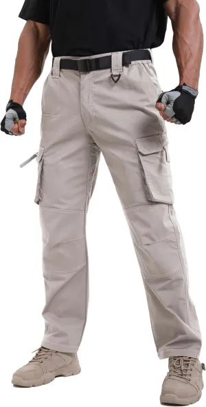 NATUVENIX Ripstop Men's Tactical PantsStretch Cargo Work Pants for Men Water Resistant Hiking Military Pants Relaxed Fit
