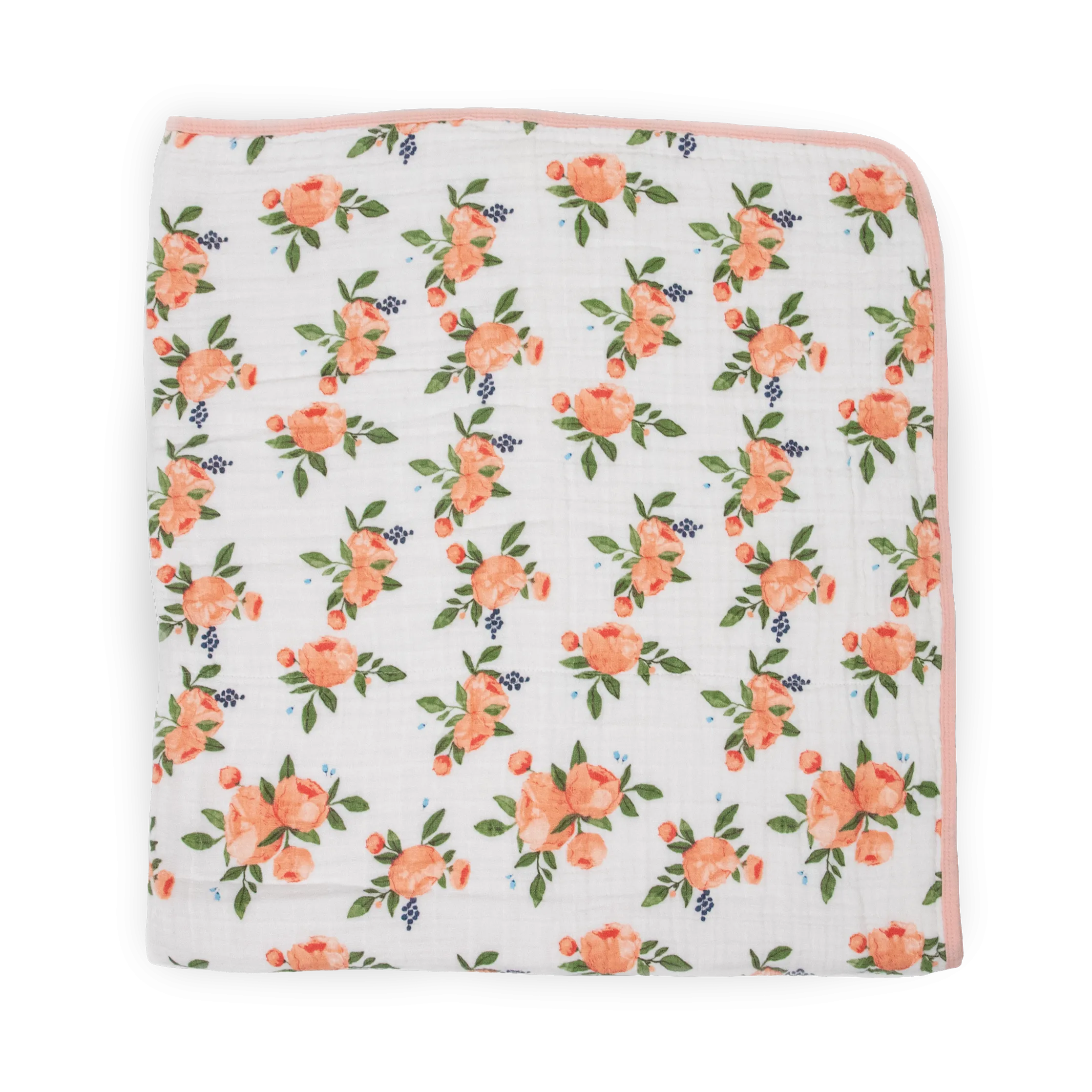 Original Cotton Muslin Quilt - Watercolor Roses