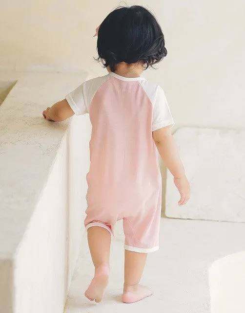 Pink Bamboo Baby Romper