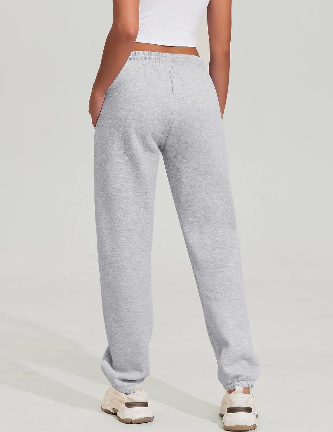 PINSPARK Women's Fleece Lined Sweatpants Winter Joggers Athletic Pants Casual Thick Warm Trousers Pockets