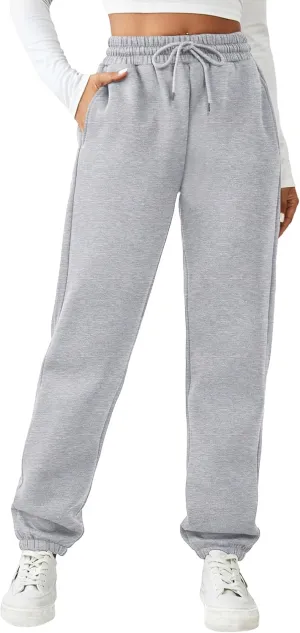 PINSPARK Women's Fleece Lined Sweatpants Winter Joggers Athletic Pants Casual Thick Warm Trousers Pockets