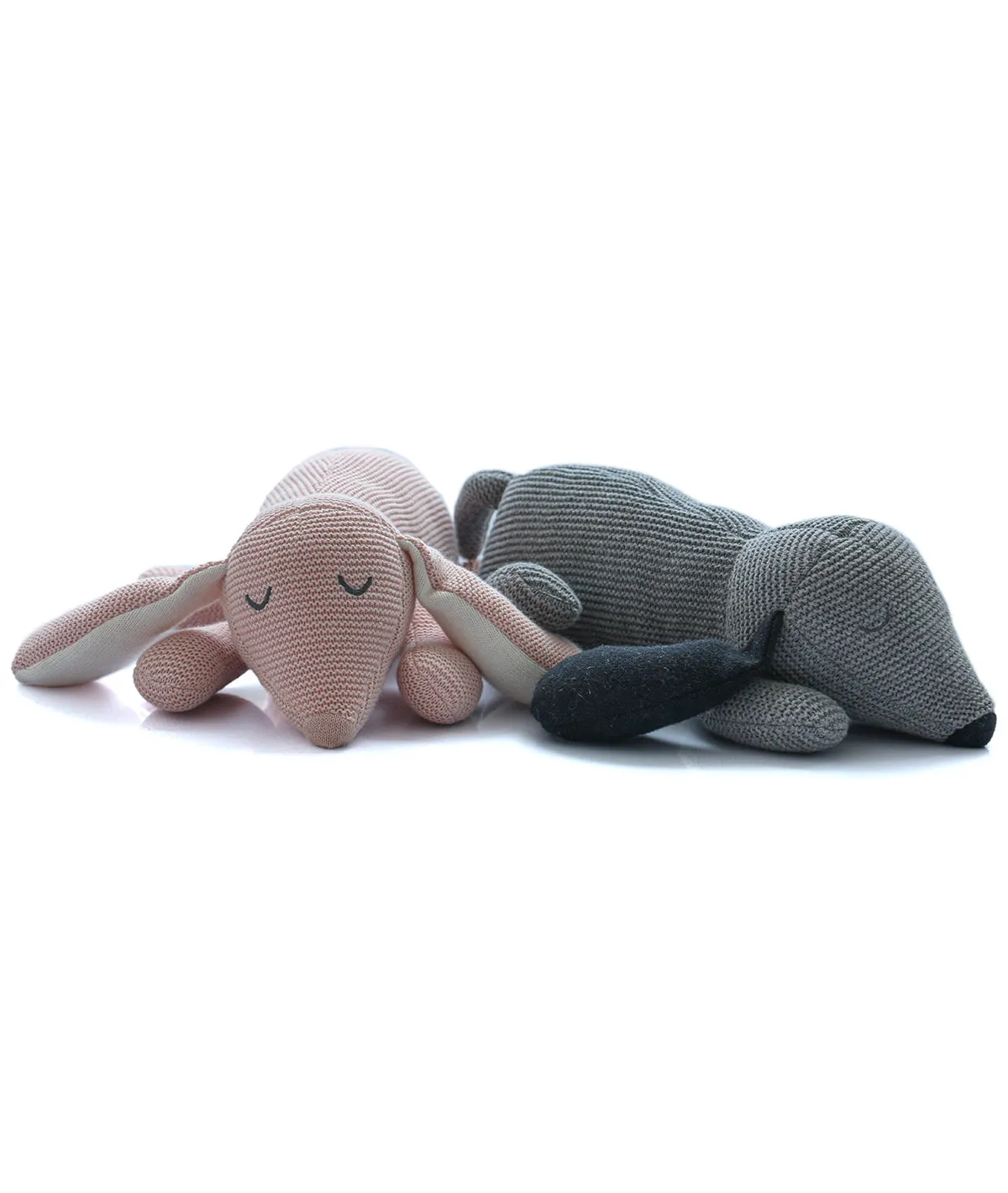 Sleepy Dog Cotton Knitted Stuffed Soft Toy for Babies & Kids