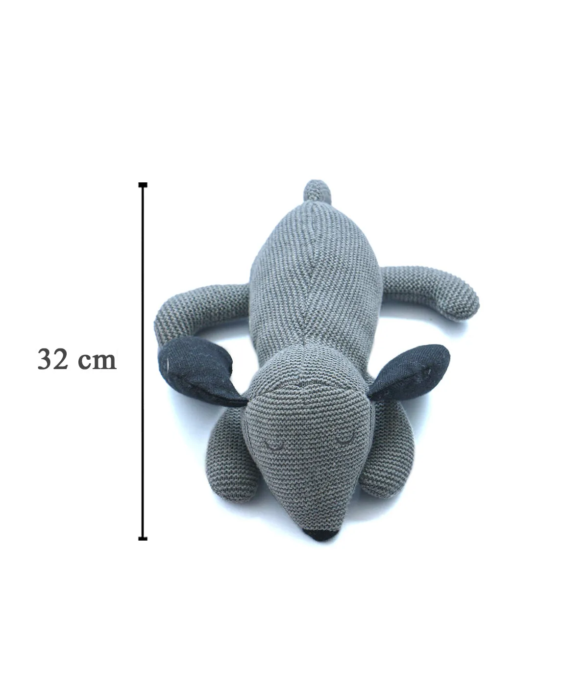Sleepy Dog Cotton Knitted Stuffed Soft Toy for Babies & Kids