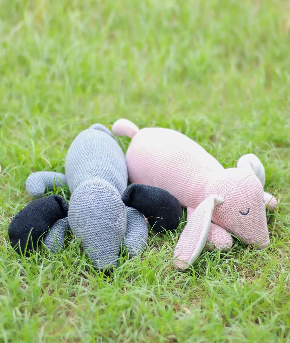 Sleepy Dog Cotton Knitted Stuffed Soft Toy for Babies & Kids