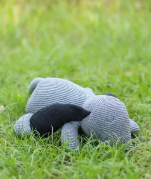 Sleepy Dog Cotton Knitted Stuffed Soft Toy for Babies & Kids
