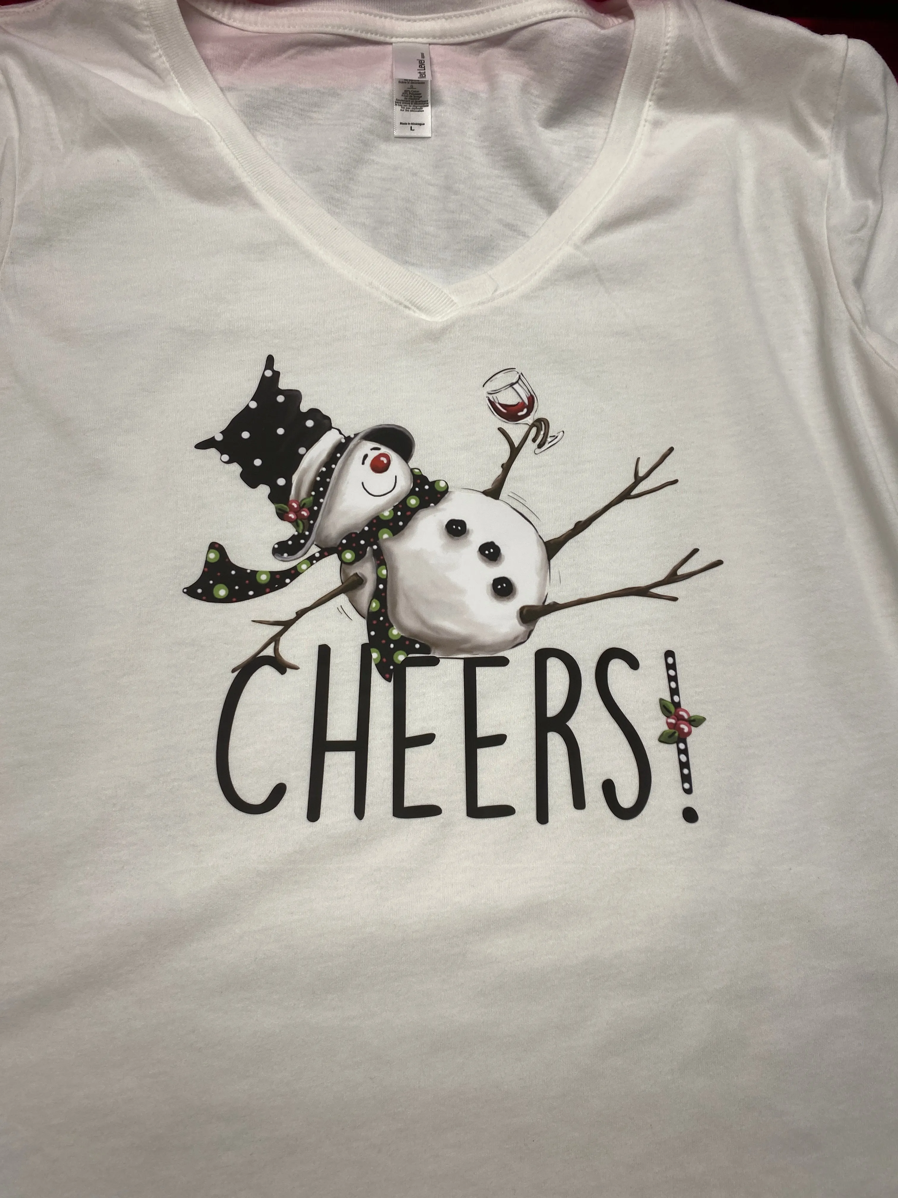 T Shirt My Vinyl Cut brand Cheers! Winter Tipsy Snowman