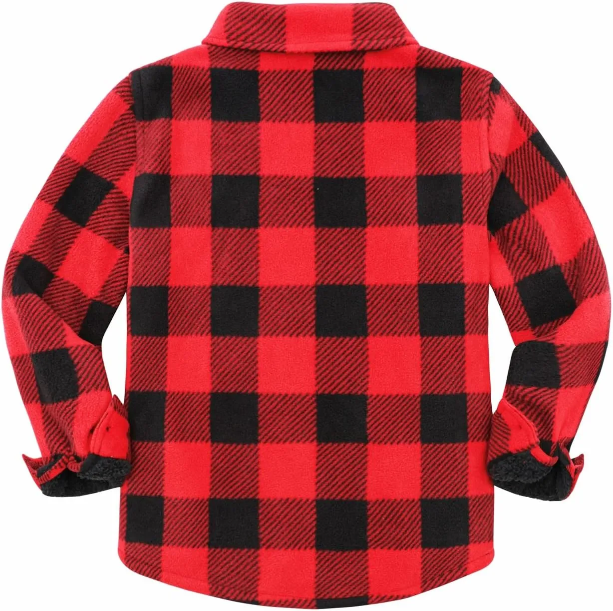 ThCreasa Boys Warm Sherpa Lined Buffalo Plaid Fleece Button Down Shirt Jacket