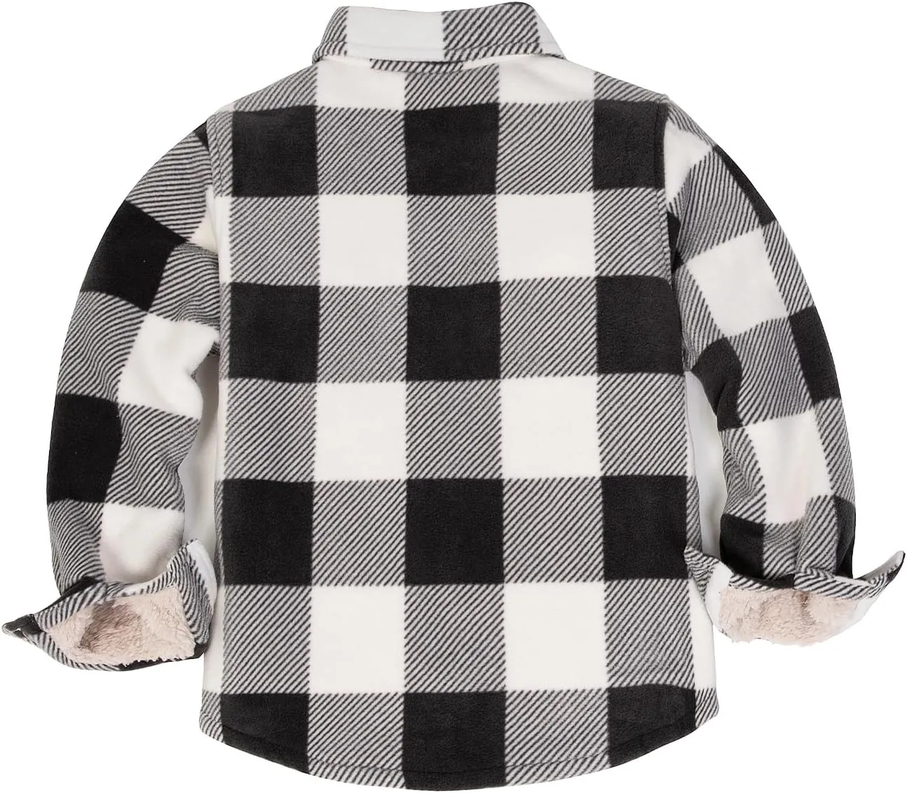 ThCreasa Boys Warm Sherpa Lined Buffalo Plaid Fleece Button Down Shirt Jacket