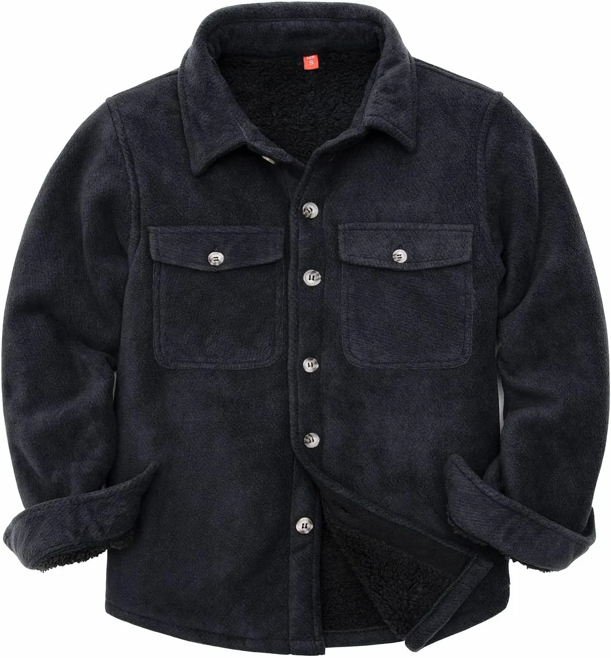 ThCreasa Boys Warm Sherpa Lined Buffalo Plaid Fleece Button Down Shirt Jacket