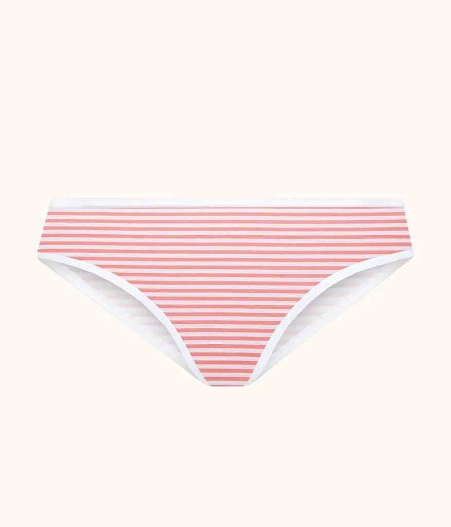 The Cotton Bikini: Coral Stripe