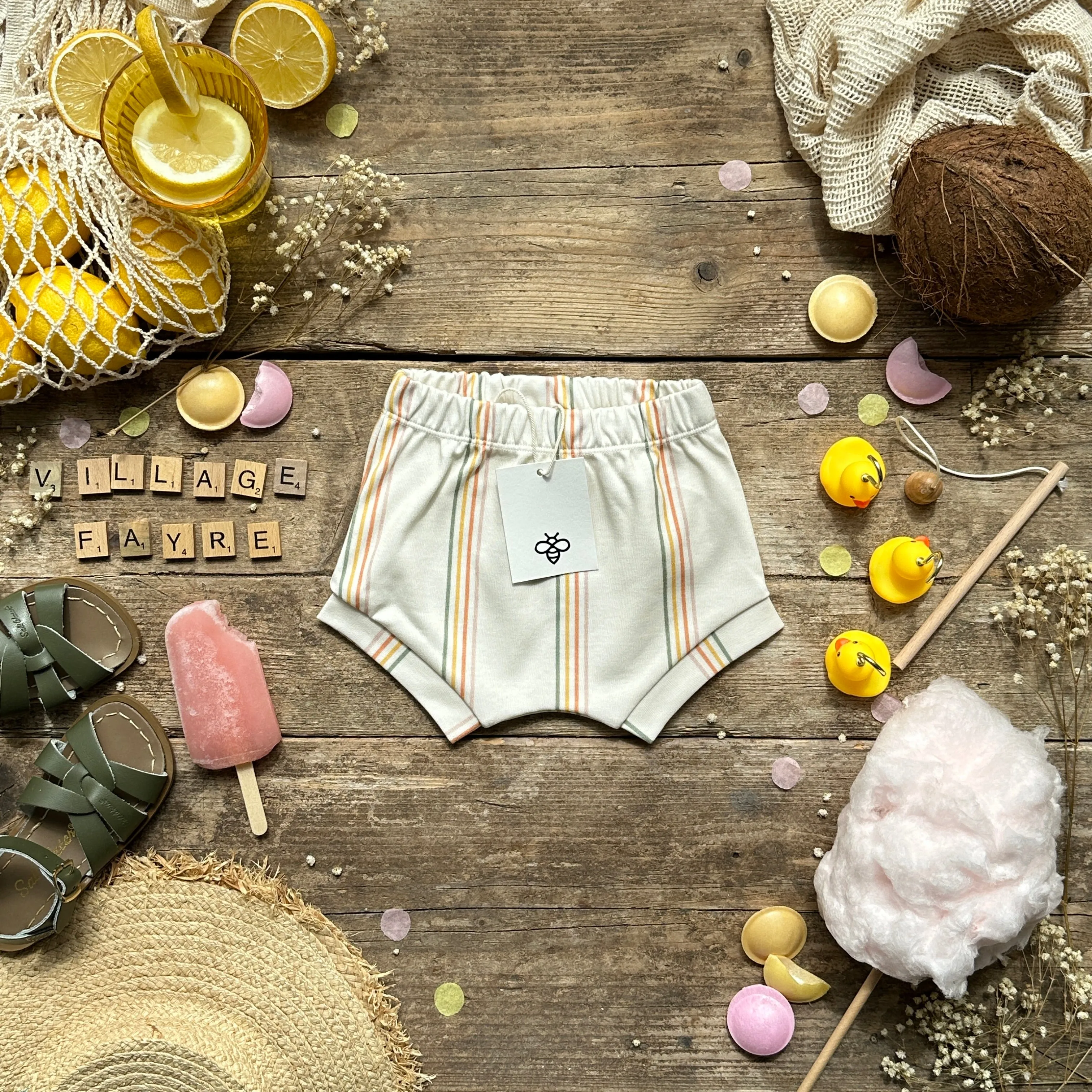 Village Fayre Stripe Cuffed Shorts | Ready To Post