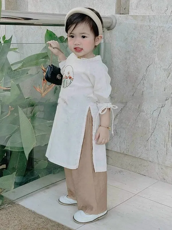 Wedding Ao Dai Red Girl String Sleeve Ao Dai Dress