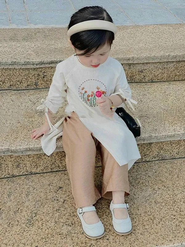 Wedding Ao Dai Red Girl String Sleeve Ao Dai Dress