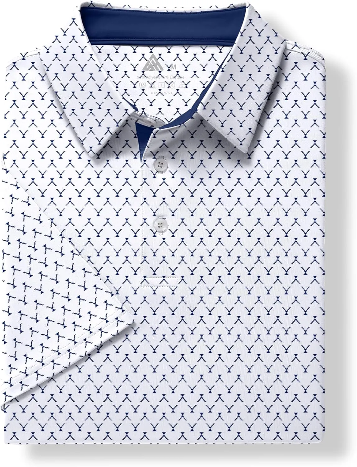 ZITY Mens Golf Shirts Short Sleeve Print Patterns Performance Moisture Wicking Polo Shirt