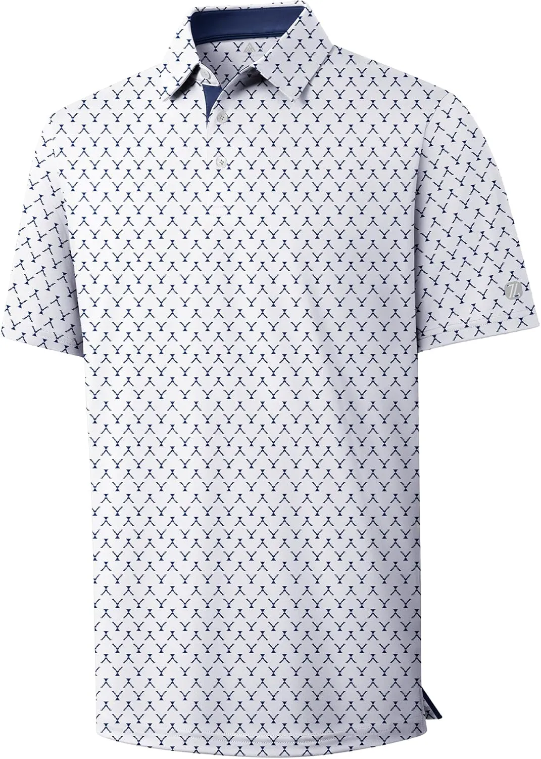 ZITY Mens Golf Shirts Short Sleeve Print Patterns Performance Moisture Wicking Polo Shirt